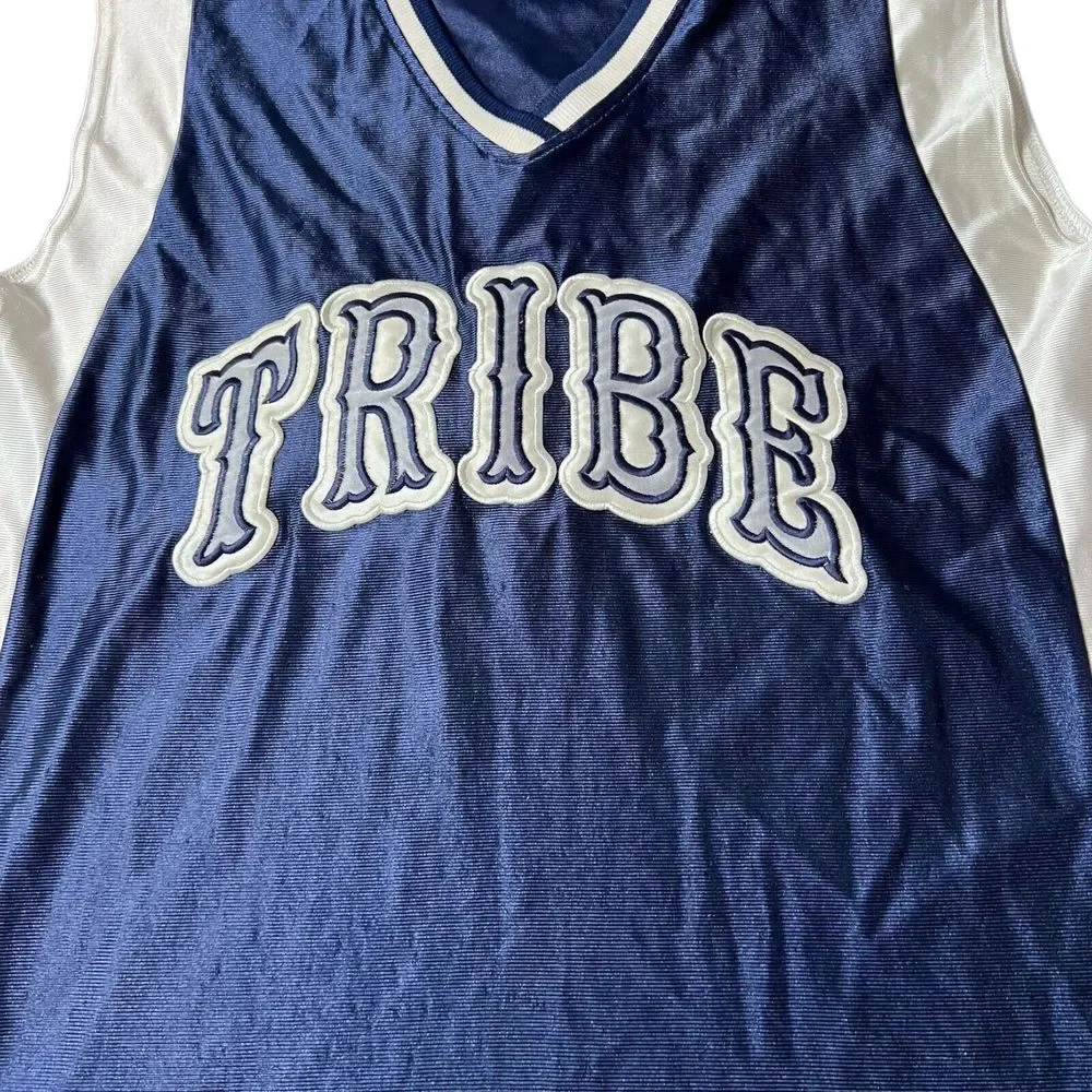 Alleson Athletic Tribe Dark Blue Basketball Jersey #5 Women’s Size L, USA Made.